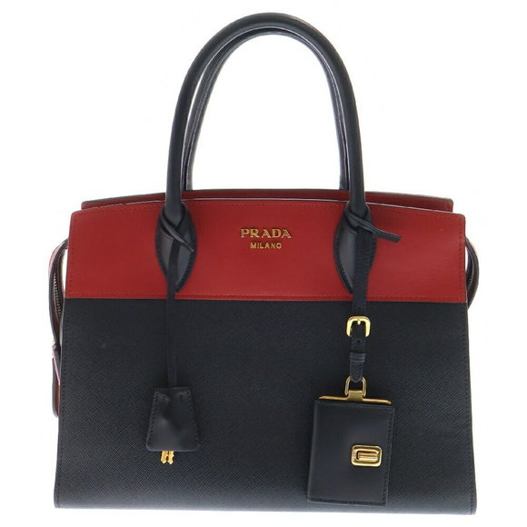 Prada Red Black Leather Nero Esplanade Bag Shoulder - Picture 1 of 5